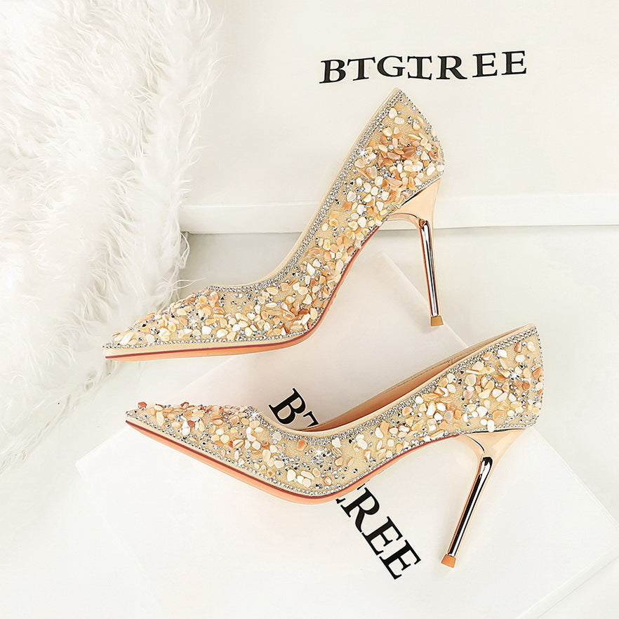 Versatile Rhinestone Wedding Xiuhe-style Bridal Shoes