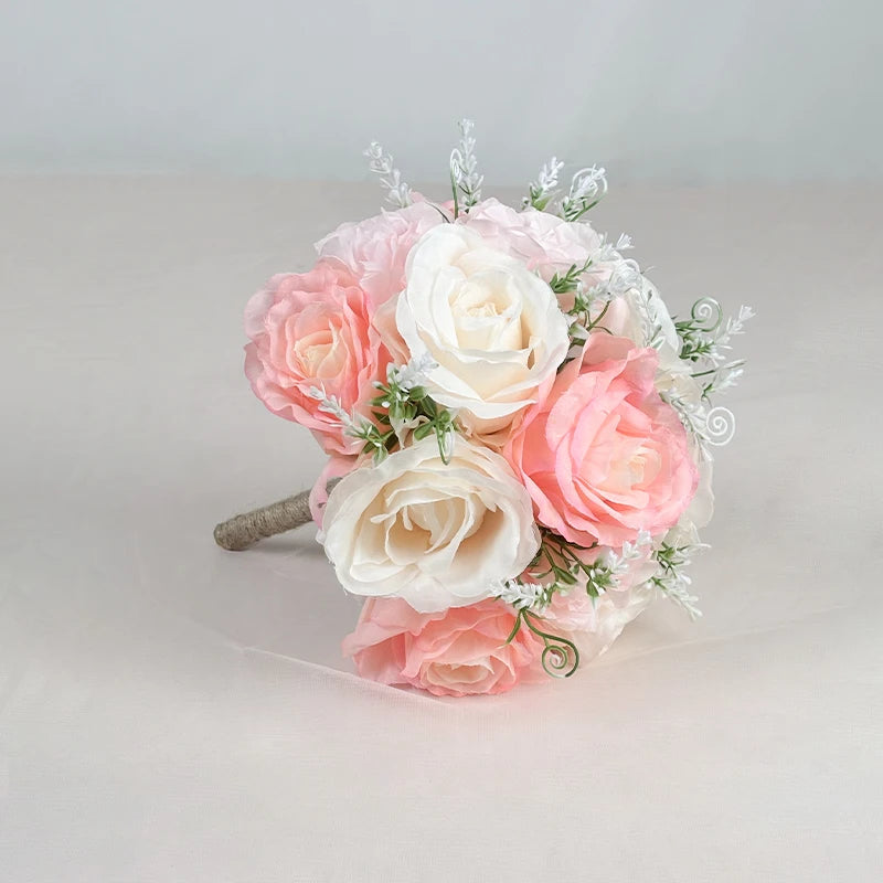 1pc Braut Brautjungfer Hochzeit Bouquet Silk Blume Handgemachte Künstliche Braut Hochzeit Bouquet Hochzeit Zubehör Requisiten