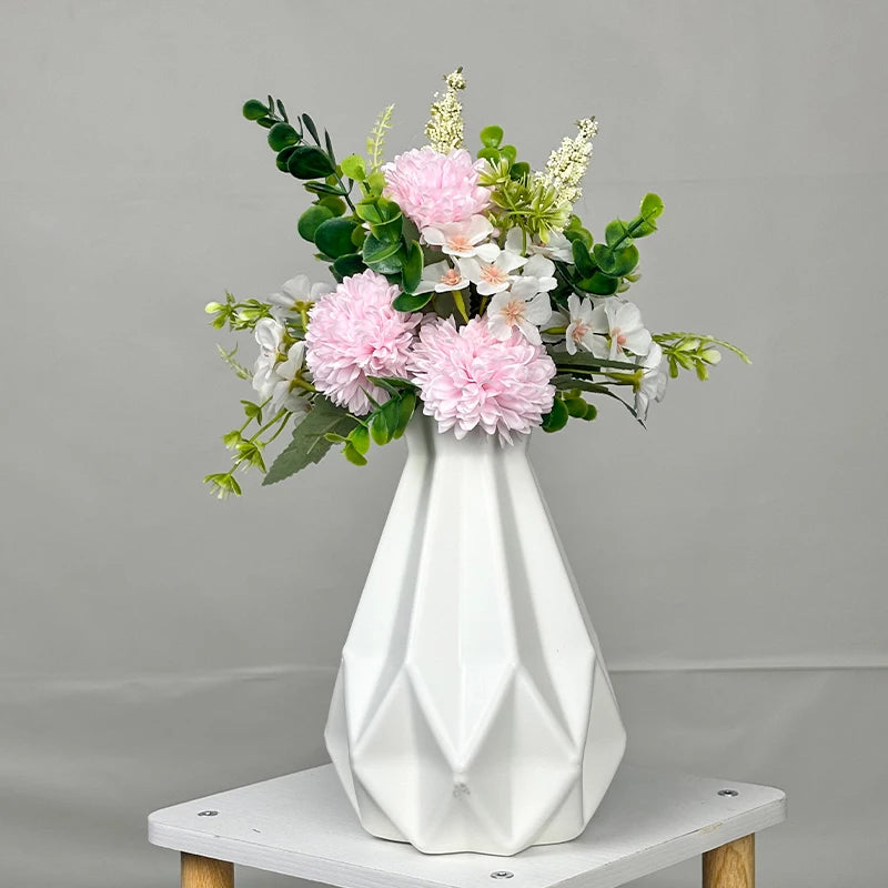 Braut Brautjungfern Hochzeitsstrauß 32cm weiß Champagner Brautstrauß Künstliche Rosen für die Hochzeitskapelle Dekoration