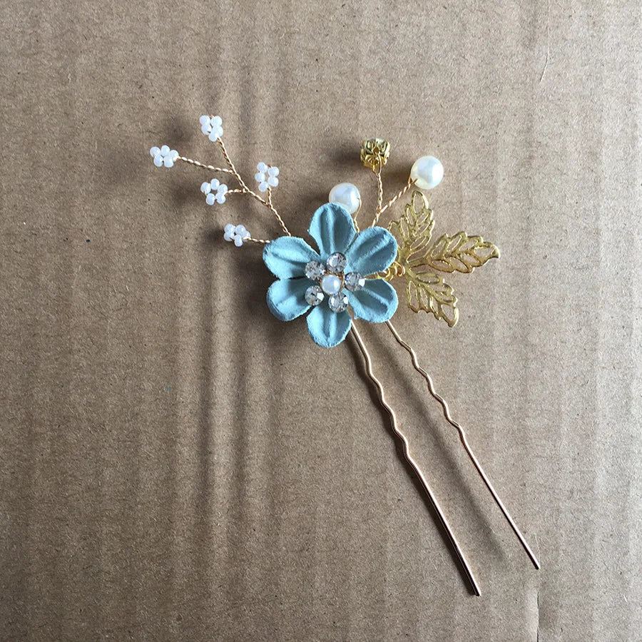 Braut Haarschmuck für Frauen Blume Perle Kopfschmuck Tiara Hochzeit Haarspange Clip Haarnadeln Braut Haarkämme Ornamente Schmuck