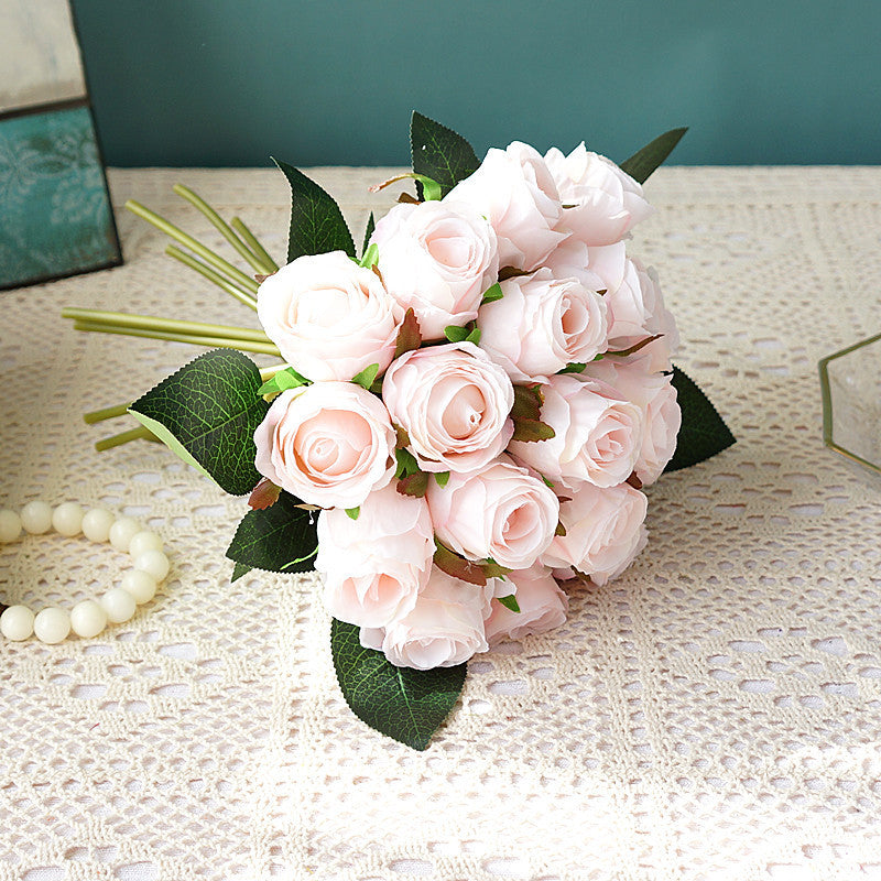 Wedding Rose 18 Head Bridal Bouquet Simulation