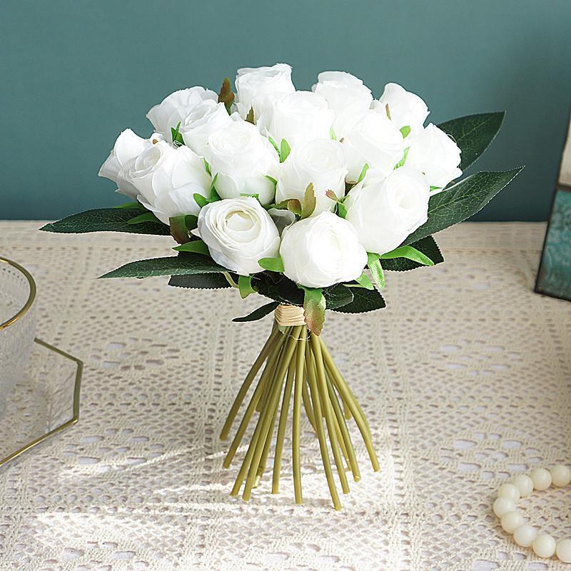 Wedding Rose 18 Head Bridal Bouquet Simulation