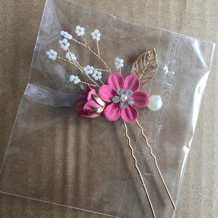 Braut Haarschmuck für Frauen Blume Perle Kopfschmuck Tiara Hochzeit Haarspange Clip Haarnadeln Braut Haarkämme Ornamente Schmuck