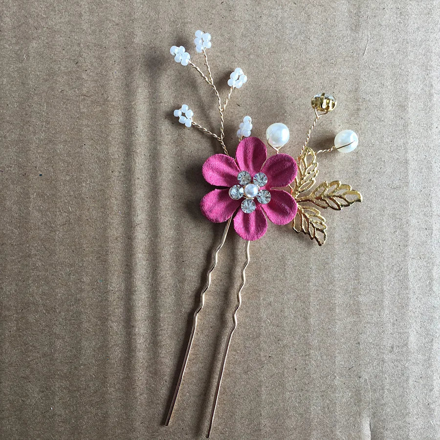 Braut Haarschmuck für Frauen Blume Perle Kopfschmuck Tiara Hochzeit Haarspange Clip Haarnadeln Braut Haarkämme Ornamente Schmuck
