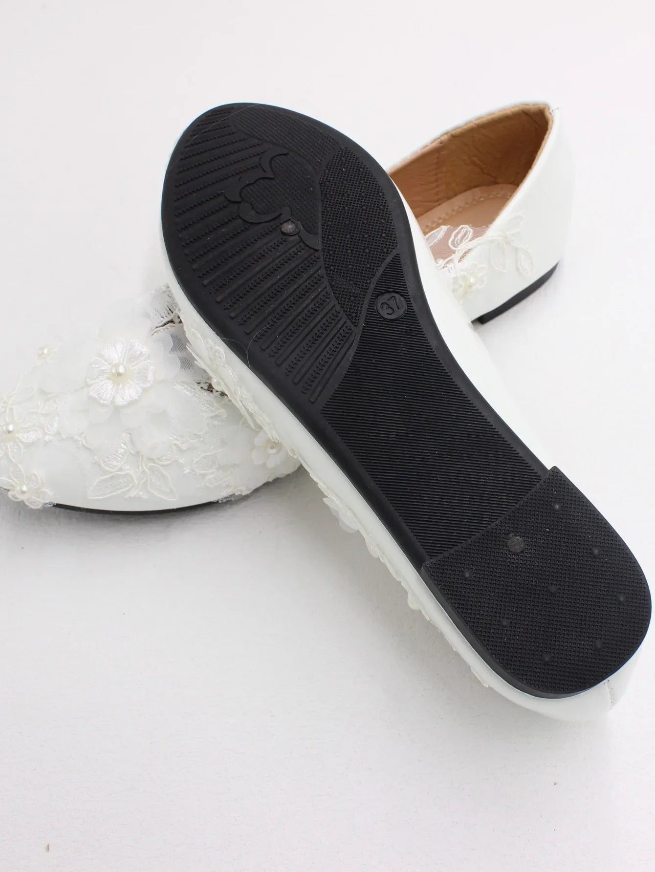 Neue frühling spitze hochzeit schuhe Weiß flache braut schuhe Original design Prinzessin frauen der einzelnen schuhe geeignet für hochzeit kleid ph