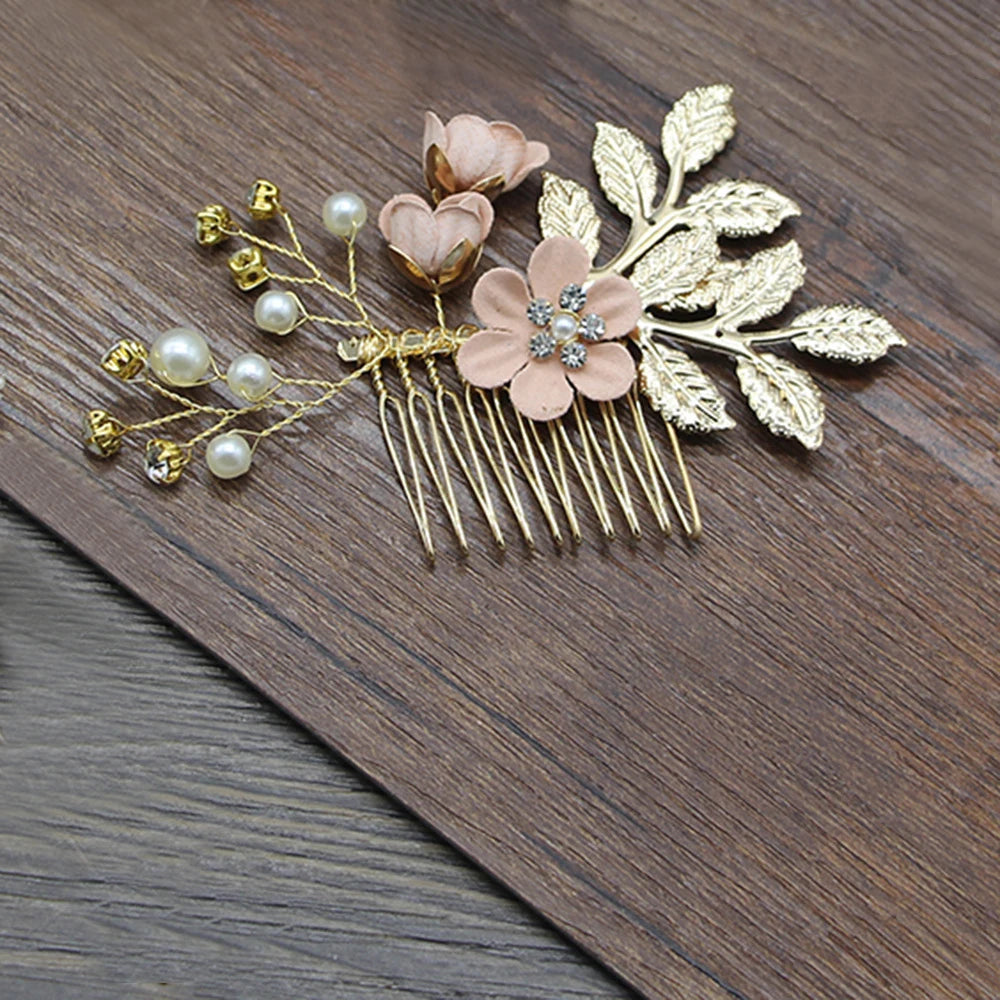 Braut Haarschmuck für Frauen Blume Perle Kopfschmuck Tiara Hochzeit Haarspange Clip Haarnadeln Braut Haarkämme Ornamente Schmuck