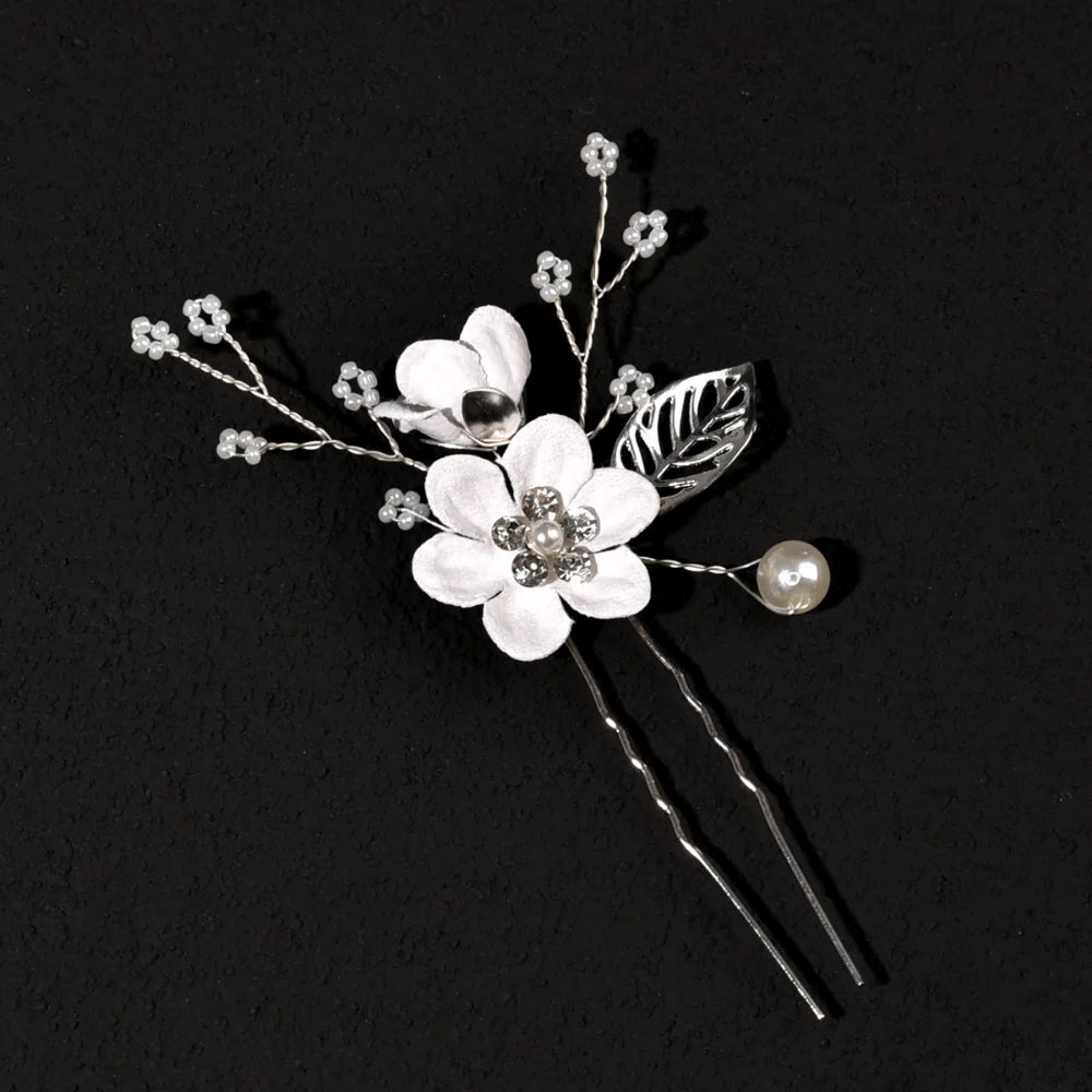 Braut Haarschmuck für Frauen Blume Perle Kopfschmuck Tiara Hochzeit Haarspange Clip Haarnadeln Braut Haarkämme Ornamente Schmuck