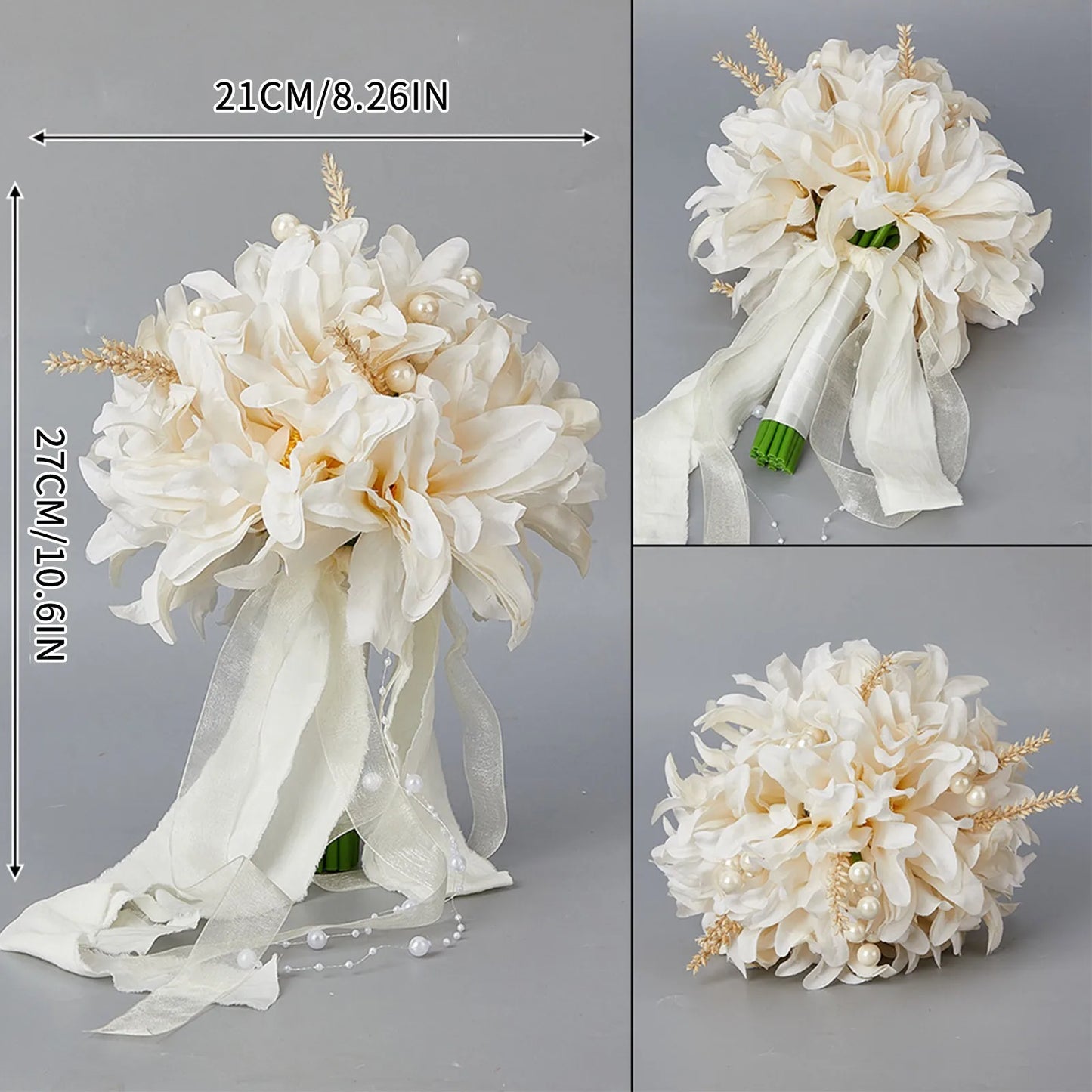 Hochzeitsstrauß Künstlicher Handstrauß Braut mit Blumen für Brautjungfer Hochzeitsblumen Brautaccessoires