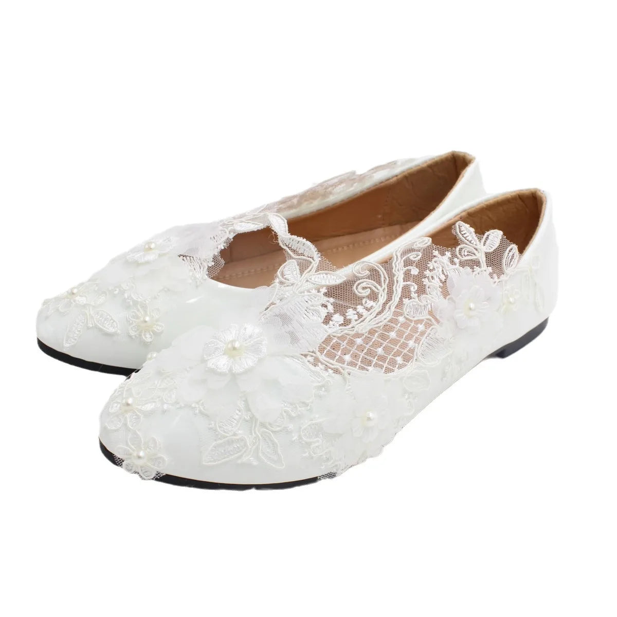 Neue frühling spitze hochzeit schuhe Weiß flache braut schuhe Original design Prinzessin frauen der einzelnen schuhe geeignet für hochzeit kleid ph