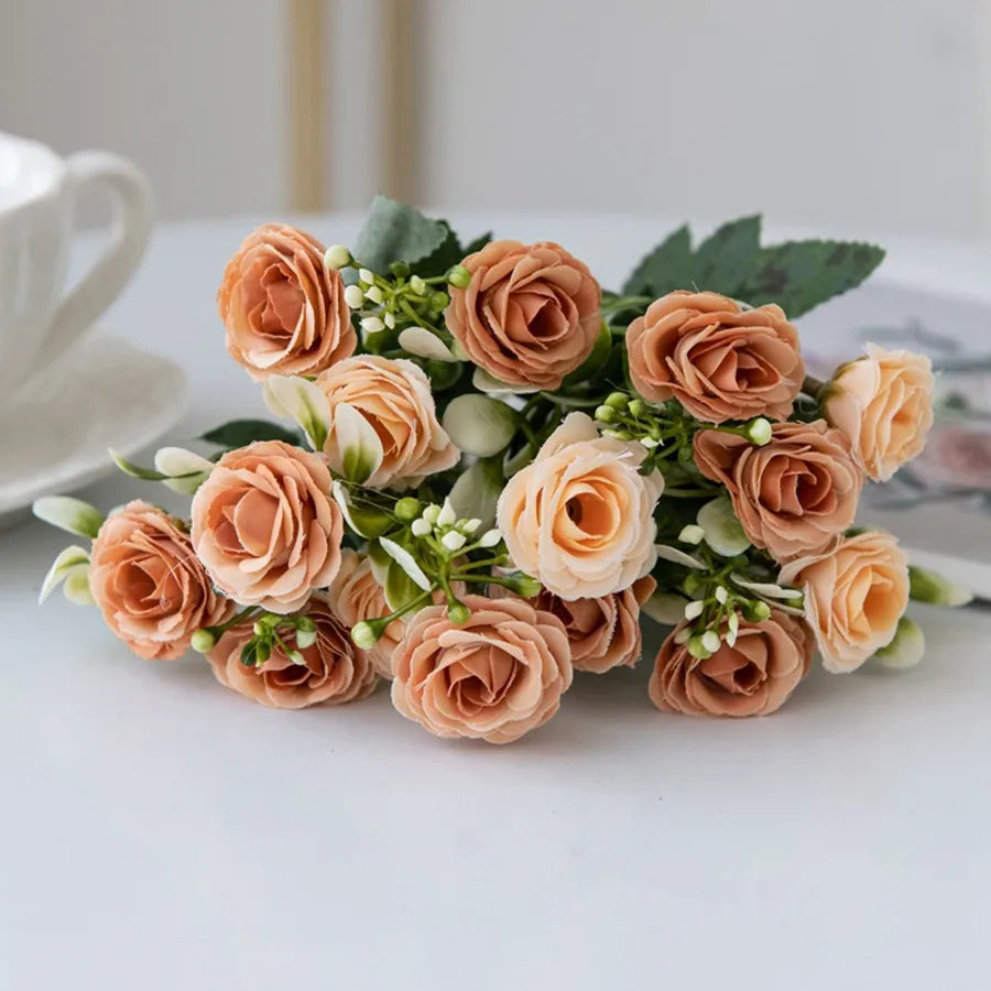 Künstliche Blumen Seide Rose Hochzeit Brautstrauß Home Tisch Outdoor Garten Torbogen UV-beständig DIY Geschenk Raumdekoration