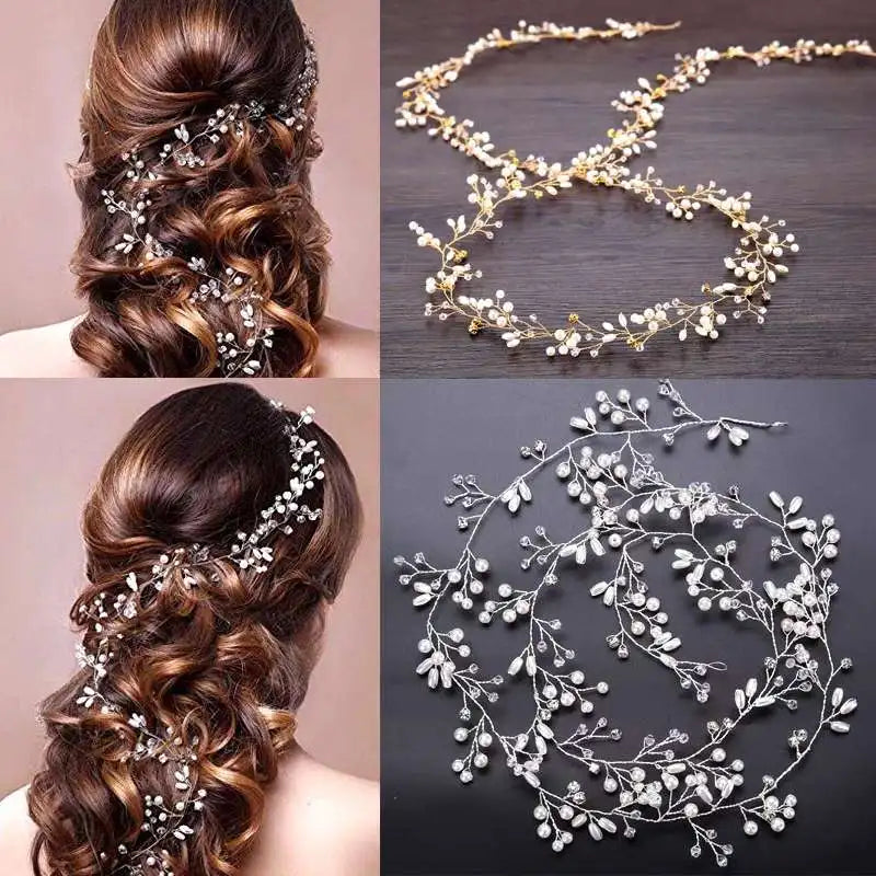 Hochzeit Haarschmuck Kristall Perle Reben Kopf Gürtel Brautschmuck Modeschmuck Braut Kopfschmuck Stirnbänder Zubehör