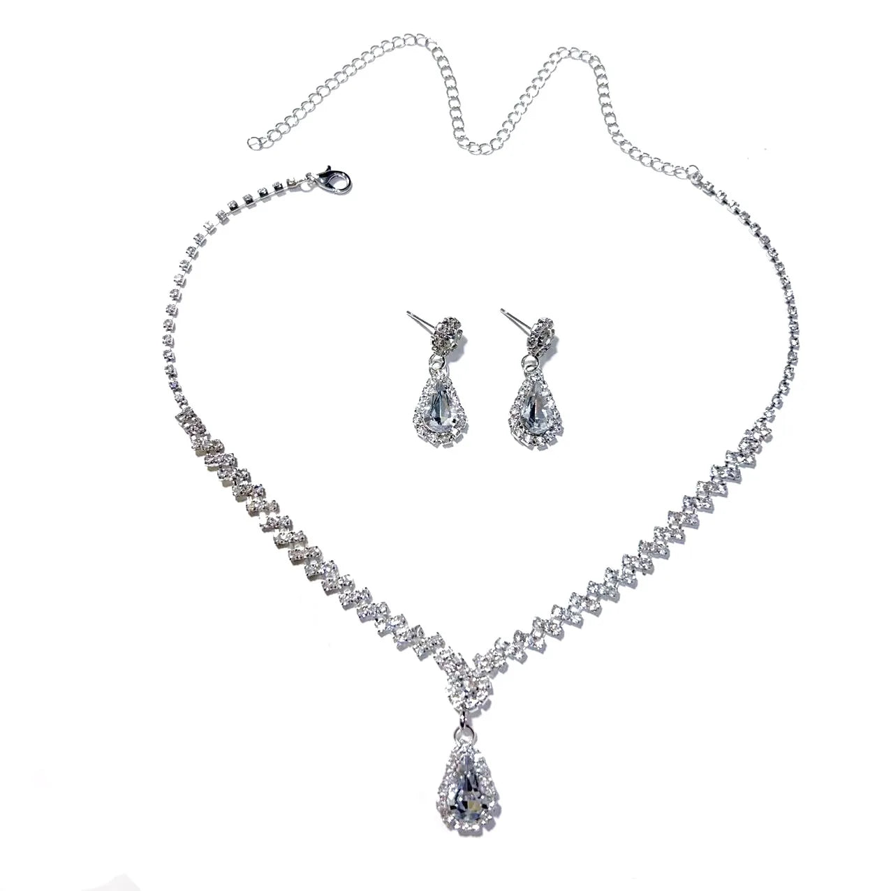 Brautschmuckset, Halskette, Ohrringe, Hochzeits-Damen-Abendkleid-Accessoires, modisches zweiteiliges Set