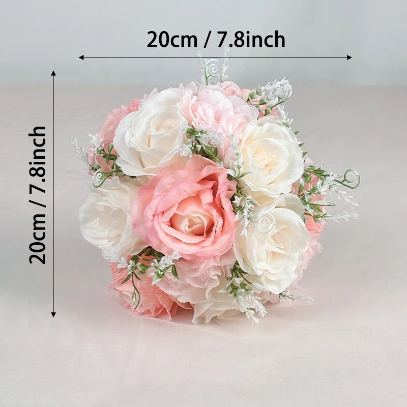 1pc Braut Brautjungfer Hochzeit Bouquet Silk Blume Handgemachte Künstliche Braut Hochzeit Bouquet Hochzeit Zubehör Requisiten