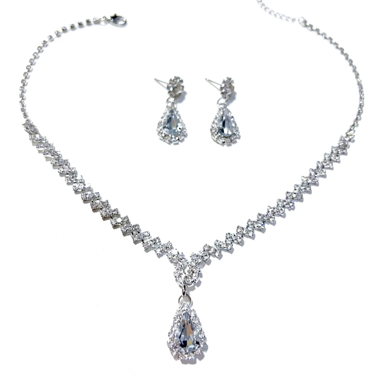 Brautschmuckset, Halskette, Ohrringe, Hochzeits-Damen-Abendkleid-Accessoires, modisches zweiteiliges Set