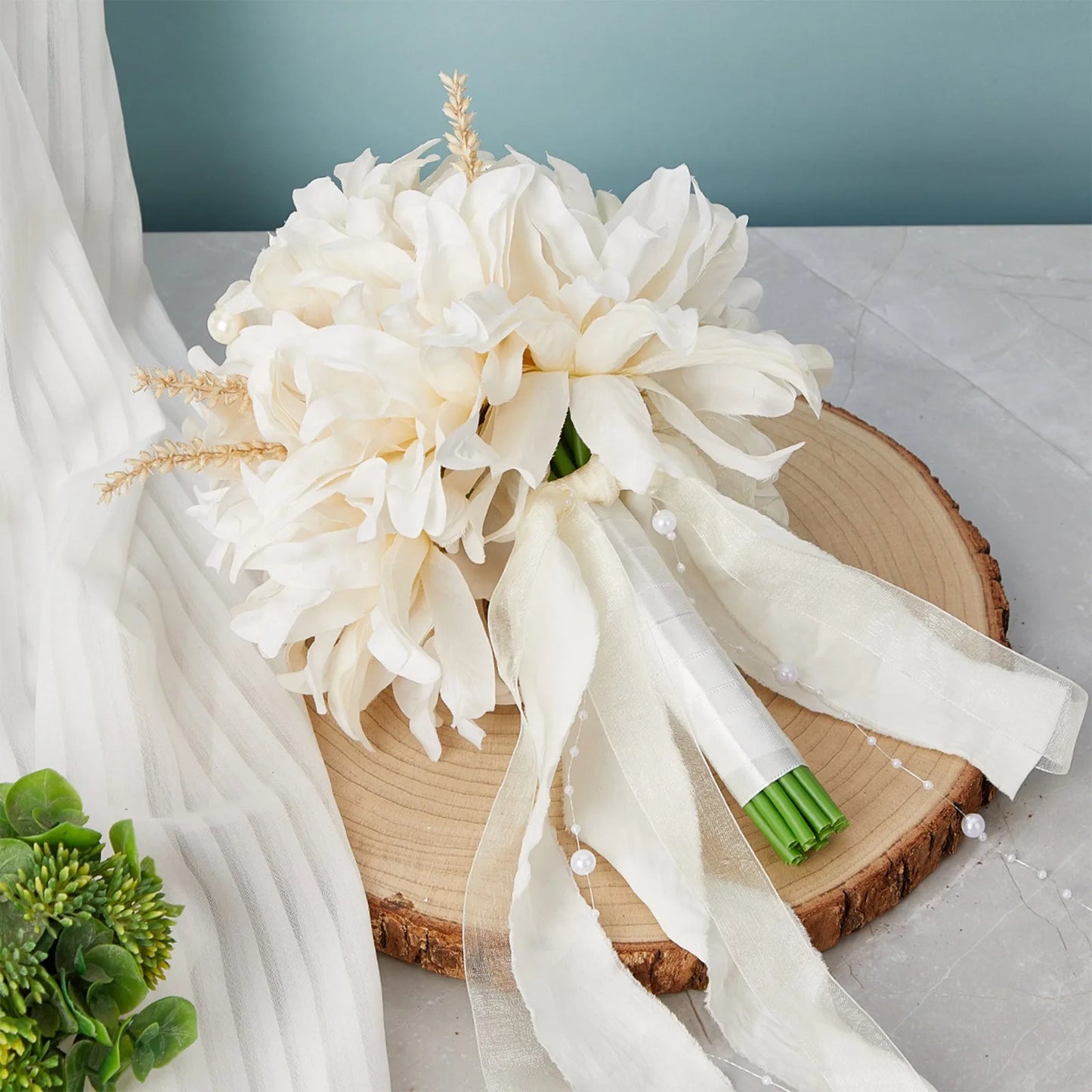 Hochzeitsstrauß Künstlicher Handstrauß Braut mit Blumen für Brautjungfer Hochzeitsblumen Brautaccessoires