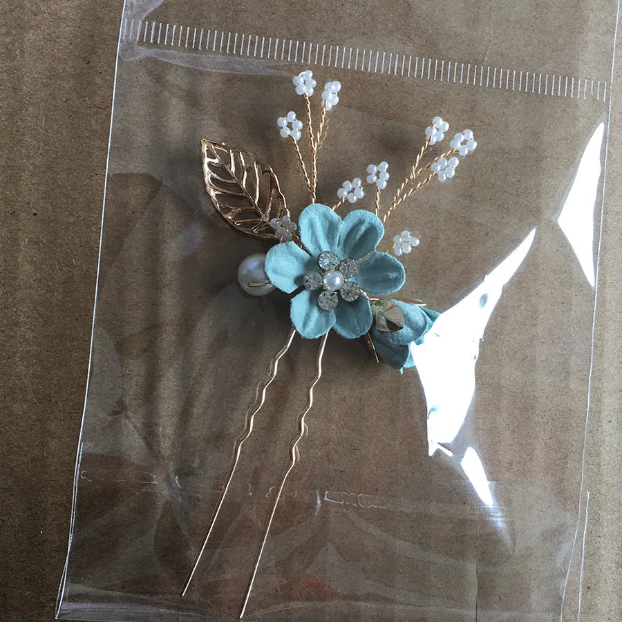 Braut Haarschmuck für Frauen Blume Perle Kopfschmuck Tiara Hochzeit Haarspange Clip Haarnadeln Braut Haarkämme Ornamente Schmuck