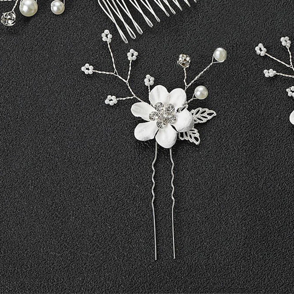 Braut Haarschmuck für Frauen Blume Perle Kopfschmuck Tiara Hochzeit Haarspange Clip Haarnadeln Braut Haarkämme Ornamente Schmuck