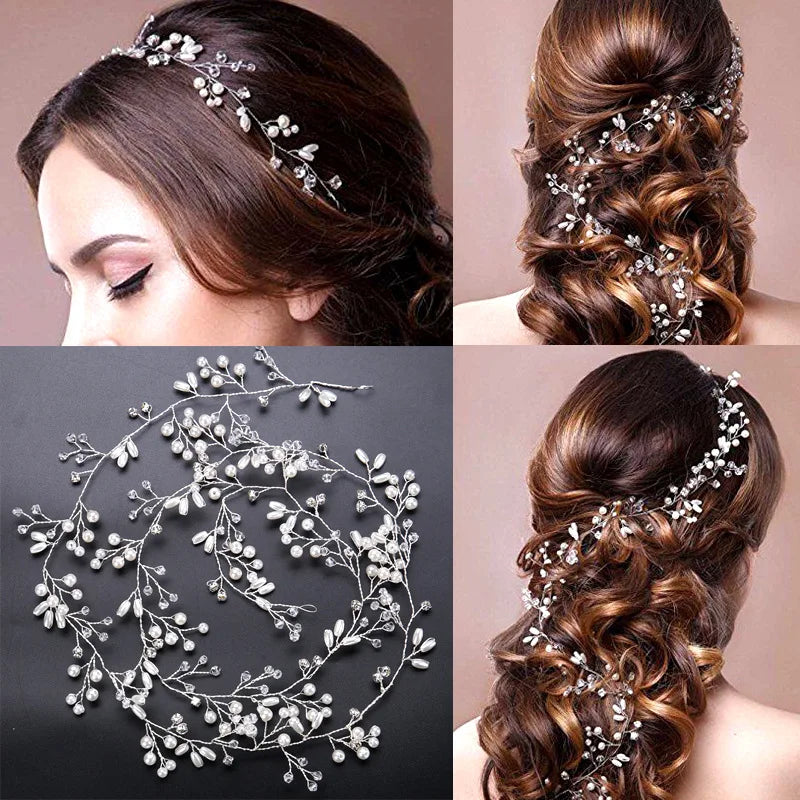 Hochzeit Haarschmuck Kristall Perle Reben Kopf Gürtel Brautschmuck Modeschmuck Braut Kopfschmuck Stirnbänder Zubehör
