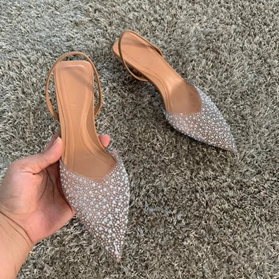 Damen Sommer Brautschuhe Frau Sandale Schuh Party High Heels Frauen Pumps Hochzeit High Heel Schuhe Perle verziert Sandalen