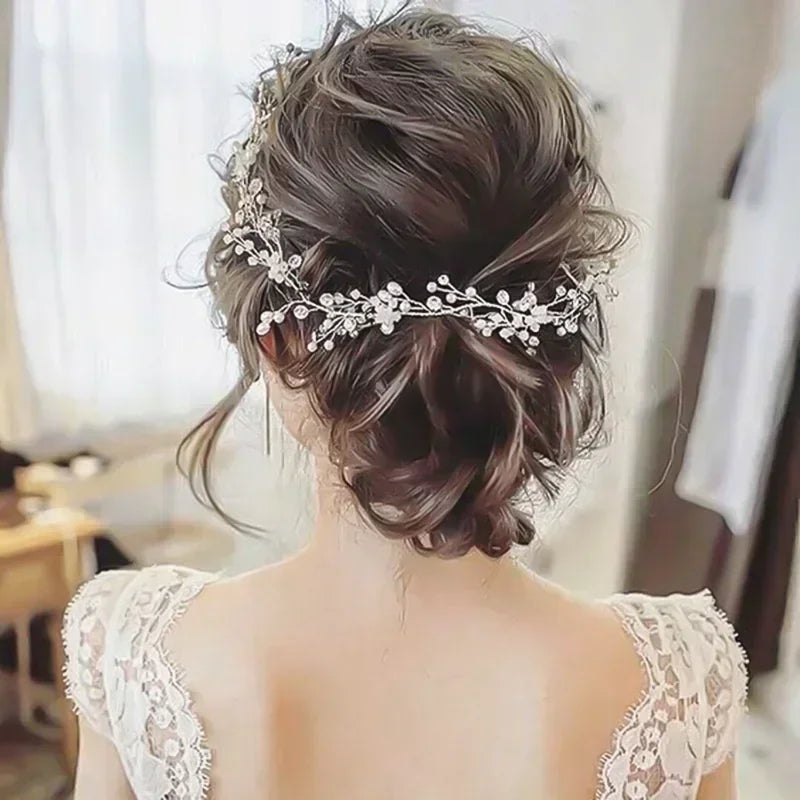 Hochzeit Haarschmuck Kristall Perle Reben Kopf Gürtel Brautschmuck Modeschmuck Braut Kopfschmuck Stirnbänder Zubehör
