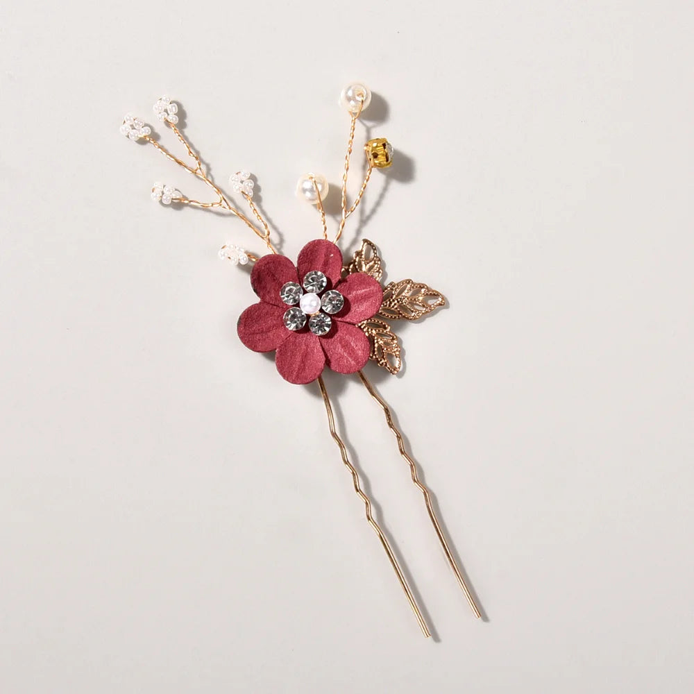 Braut Haarschmuck für Frauen Blume Perle Kopfschmuck Tiara Hochzeit Haarspange Clip Haarnadeln Braut Haarkämme Ornamente Schmuck