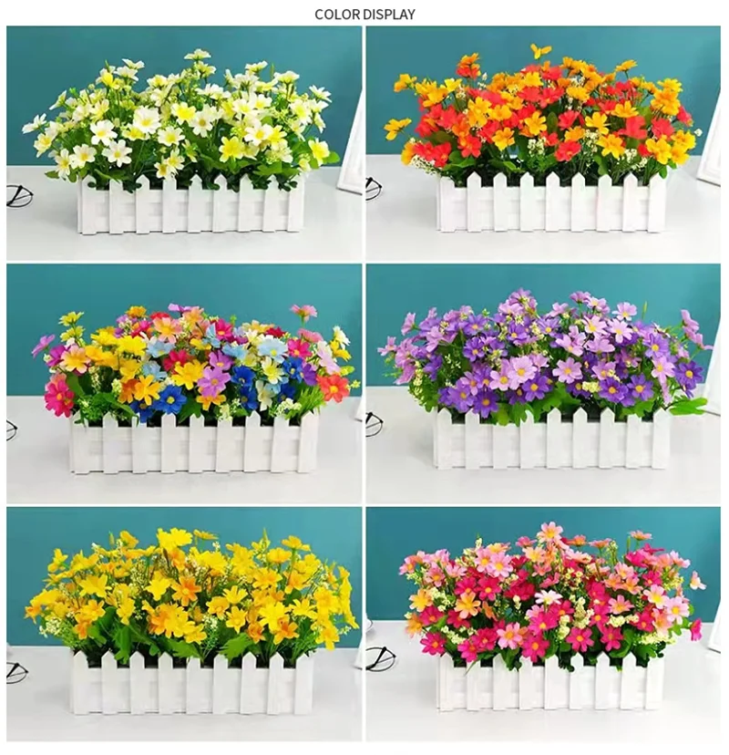Ein Blumenstrauß mit 7 Zweigen und 28 Köpfen, süßer DIY-Hochzeitsblumenstrauß, Heimzimmer, Tischdekoration, Seidengänseblümchen, künstliche dekorative Blume