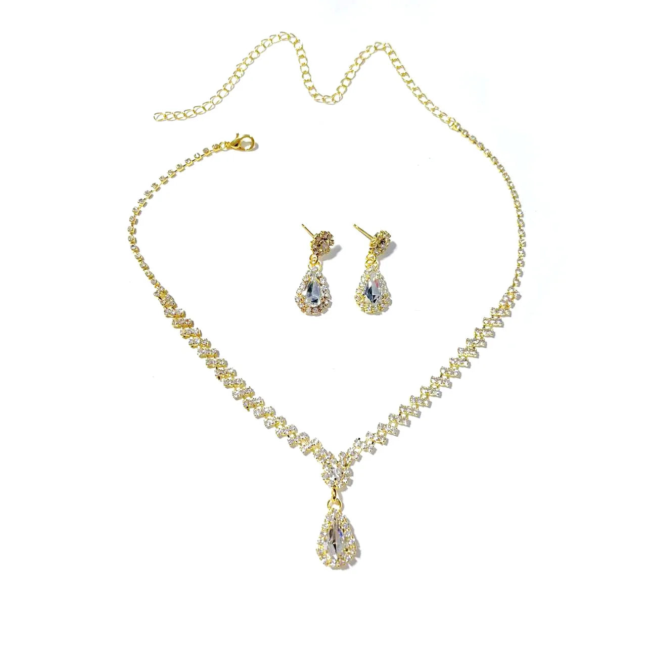Brautschmuckset, Halskette, Ohrringe, Hochzeits-Damen-Abendkleid-Accessoires, modisches zweiteiliges Set