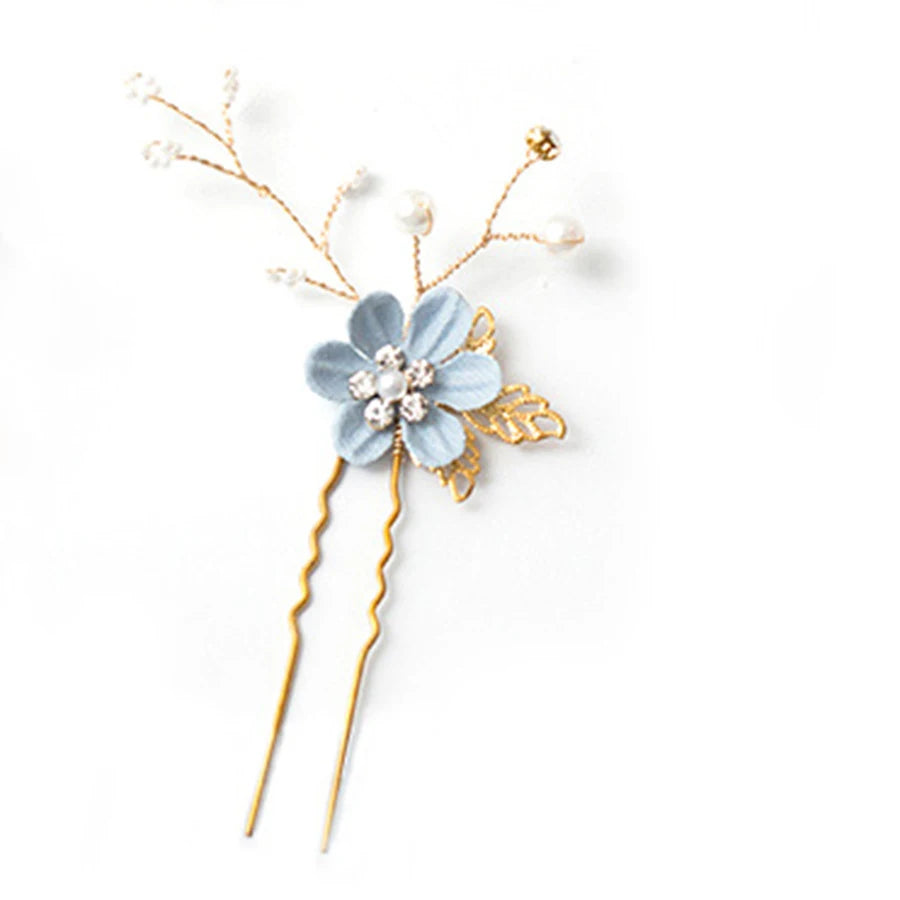 Braut Haarschmuck für Frauen Blume Perle Kopfschmuck Tiara Hochzeit Haarspange Clip Haarnadeln Braut Haarkämme Ornamente Schmuck