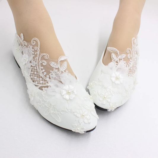 Neue frühling spitze hochzeit schuhe Weiß flache braut schuhe Original design Prinzessin frauen der einzelnen schuhe geeignet für hochzeit kleid ph
