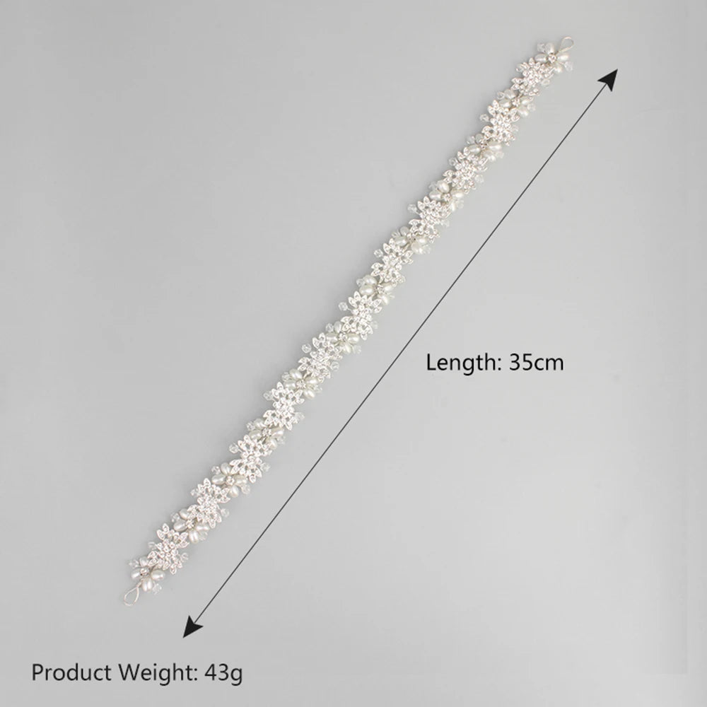 Itacazzo Braut-Kopfbedeckung, silberfarben, für Damen, exquisites Blumen-Stirnband für die Hochzeit