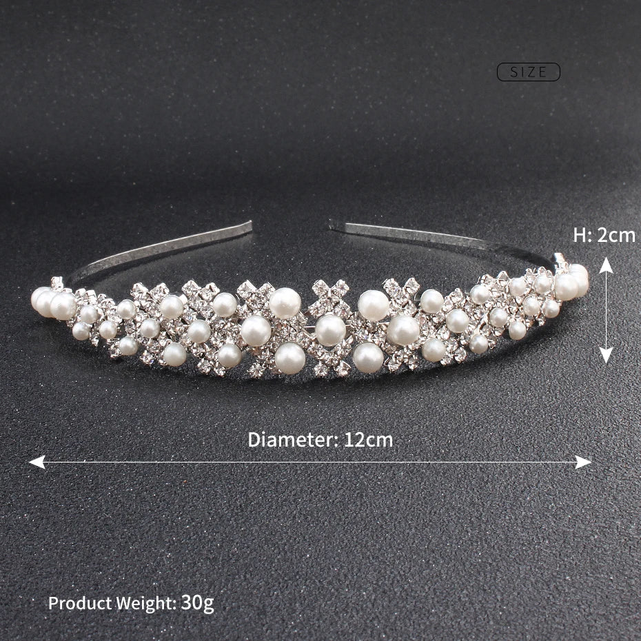 Elegante Strass-Perlen-Stirnbänder für Frauen und Mädchen, handgefertigt, einfache Blumen-Haarbänder, gewellter Retro-Haarreif, Kopfschmuck-Accessoires