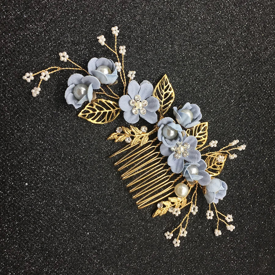 Braut Haarschmuck für Frauen Blume Perle Kopfschmuck Tiara Hochzeit Haarspange Clip Haarnadeln Braut Haarkämme Ornamente Schmuck