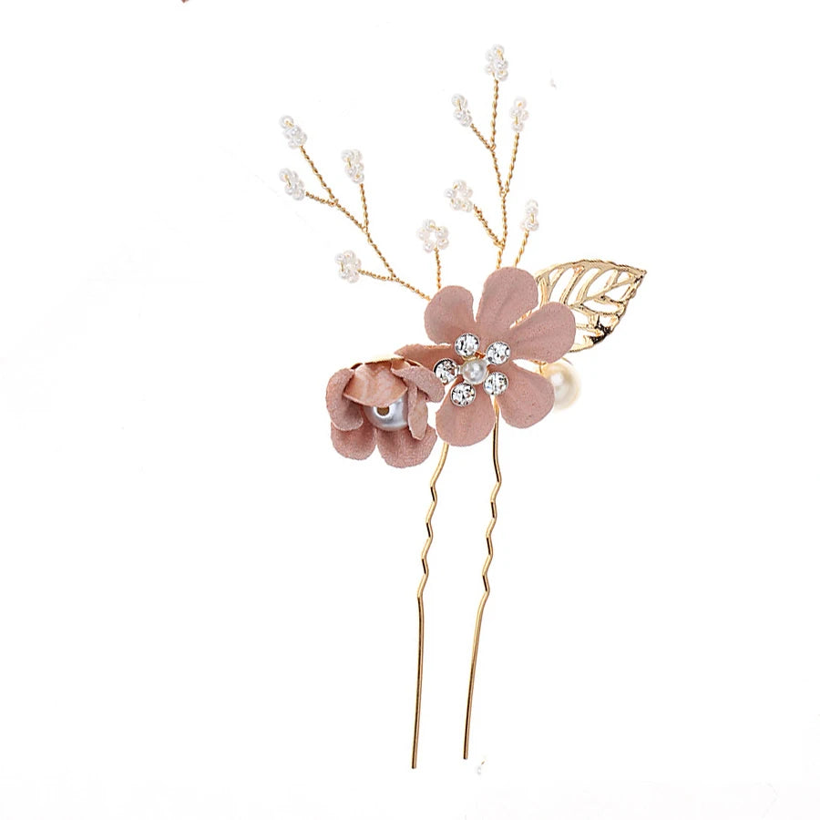 Braut Haarschmuck für Frauen Blume Perle Kopfschmuck Tiara Hochzeit Haarspange Clip Haarnadeln Braut Haarkämme Ornamente Schmuck