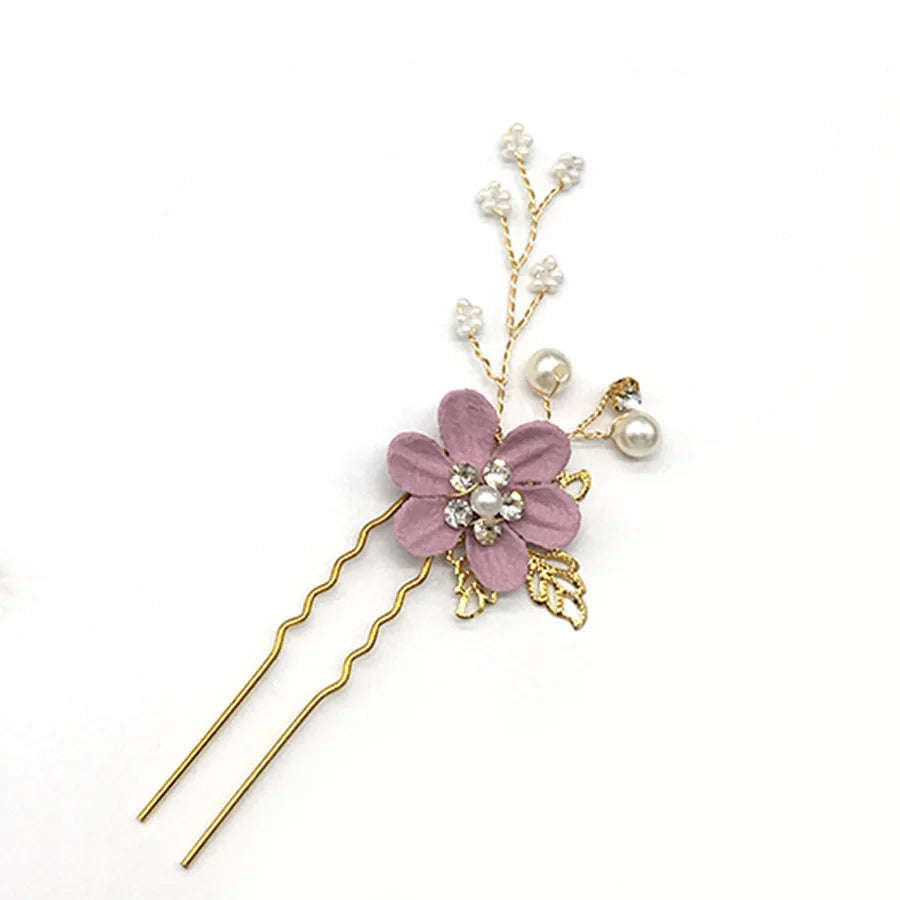 Braut Haarschmuck für Frauen Blume Perle Kopfschmuck Tiara Hochzeit Haarspange Clip Haarnadeln Braut Haarkämme Ornamente Schmuck