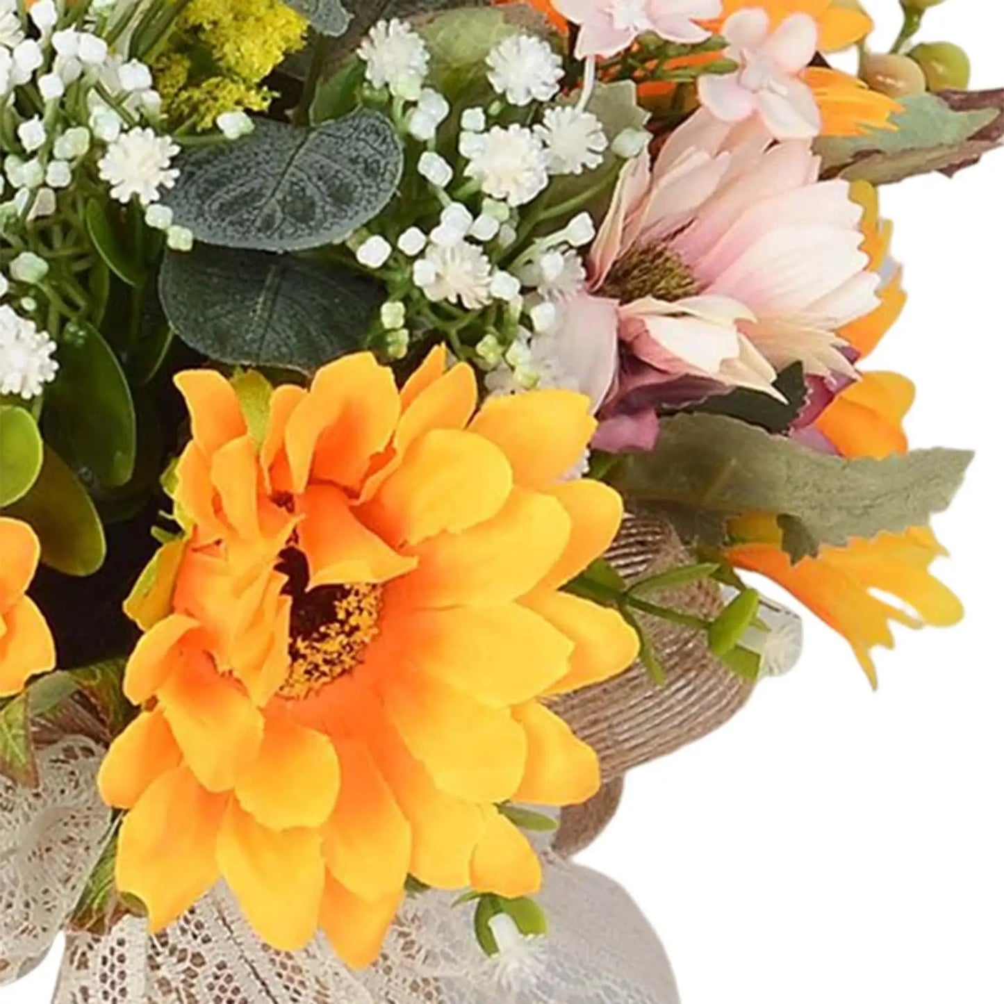 Hochzeitsstrauß, Brautstrauß mit Schleife, Sonnenblumen-Hochzeitssträuße als Einweihungsgeschenk, Tafelaufsätze