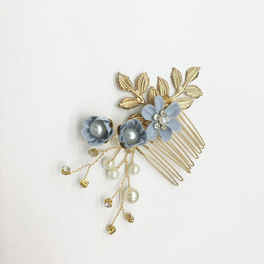 Braut Haarschmuck für Frauen Blume Perle Kopfschmuck Tiara Hochzeit Haarspange Clip Haarnadeln Braut Haarkämme Ornamente Schmuck