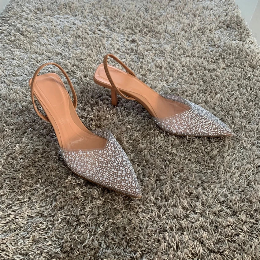 Damen Sommer Brautschuhe Frau Sandale Schuh Party High Heels Frauen Pumps Hochzeit High Heel Schuhe Perle verziert Sandalen