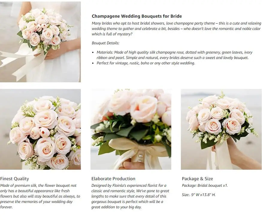 Braut Brautjungfer Hochzeitsstrauß Weiße Seidenblumen Rosen Handgemachte Künstliche Braut Mariage Bouquet Hochzeitszubehör