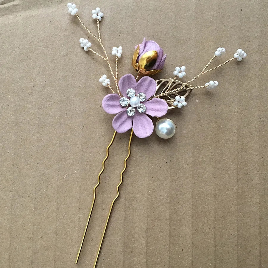Braut Haarschmuck für Frauen Blume Perle Kopfschmuck Tiara Hochzeit Haarspange Clip Haarnadeln Braut Haarkämme Ornamente Schmuck