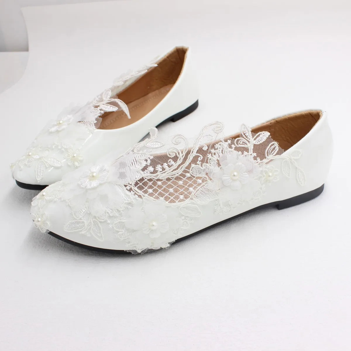 Neue frühling spitze hochzeit schuhe Weiß flache braut schuhe Original design Prinzessin frauen der einzelnen schuhe geeignet für hochzeit kleid ph