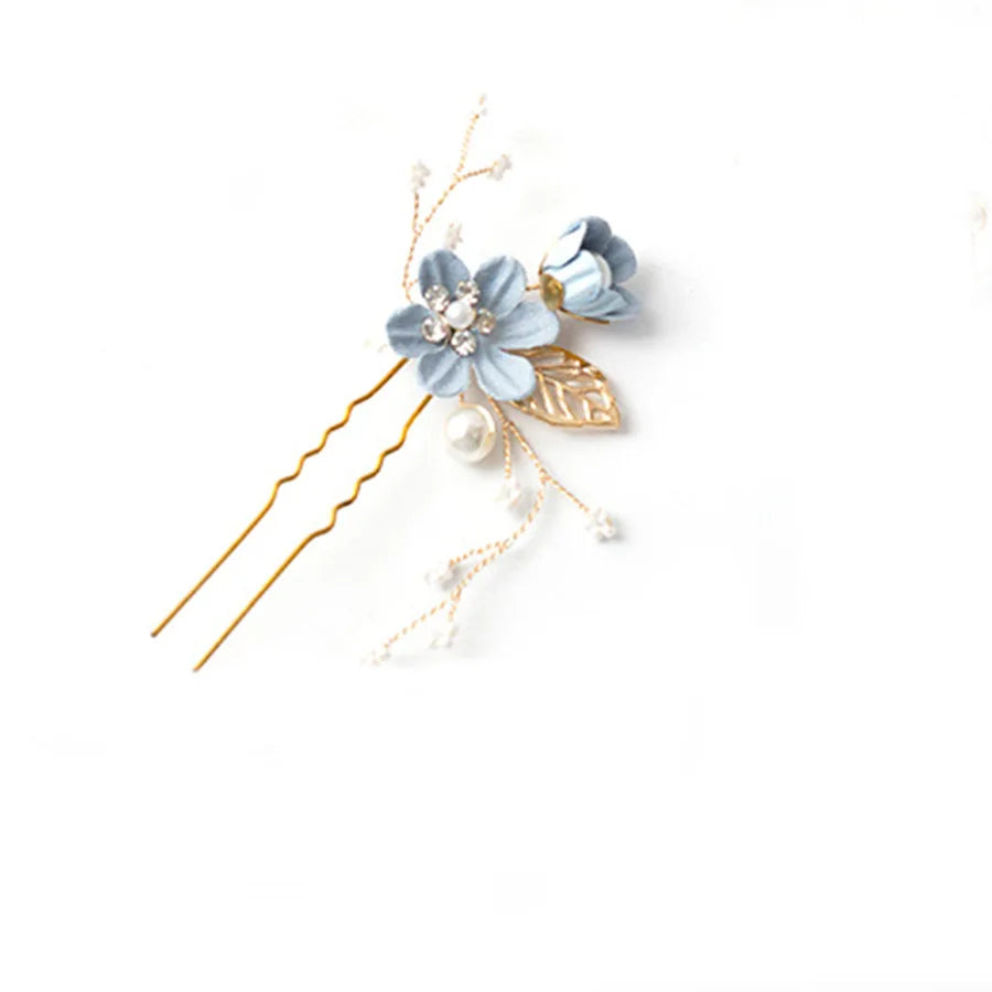 Braut Haarschmuck für Frauen Blume Perle Kopfschmuck Tiara Hochzeit Haarspange Clip Haarnadeln Braut Haarkämme Ornamente Schmuck