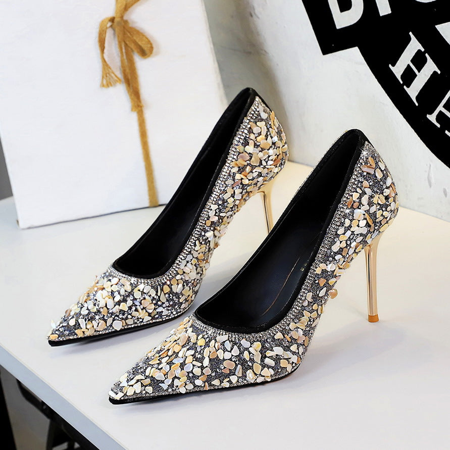 Versatile Rhinestone Wedding  Xiuhe-style Bridal Shoes